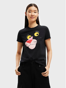 desigual-t-shirt-pink-panther-hello-hello-22wwtk66-czarny-regular-fit