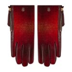 tommy-hilfiger-rekawiczki-damskie-th-elevated-mix-gloves-check-aw0aw10736-czerwony