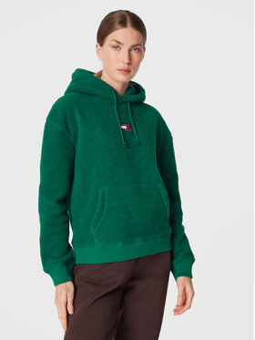 tommy-jeans-bluza-center-badge-fleece-dw0dw14690-zielony-regular-fit