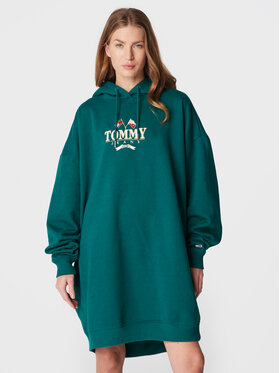 tommy-jeans-sukienka-dzianinowa-dw0dw14405-zielony-relaxed-fit